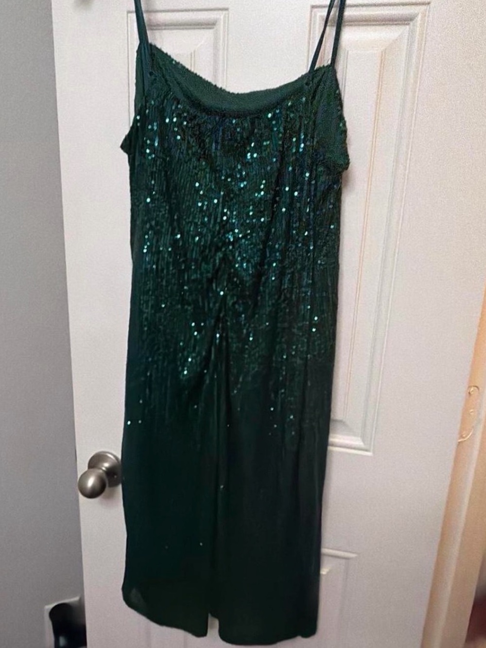 Honey and Rosie Emerald Green Sequin Slip Dress